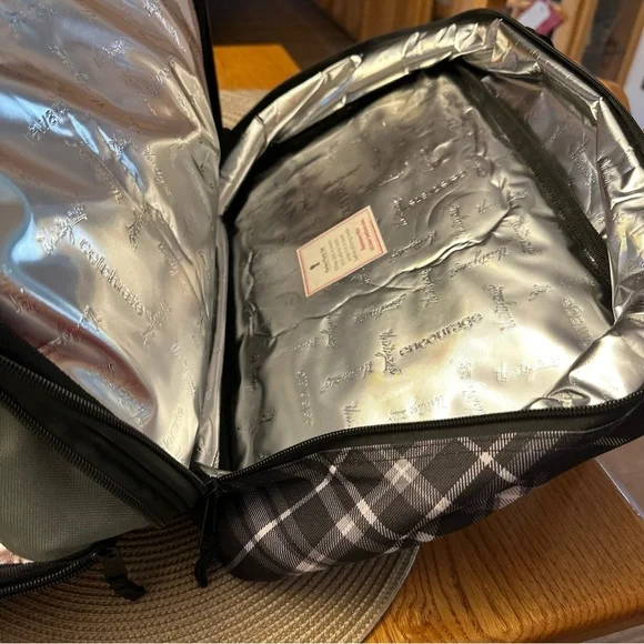 Thirty-One Blk Pick Me Plaid Perfect Party Hot Cold Tote & Serving Utensils NWT - Picture 4 of 9